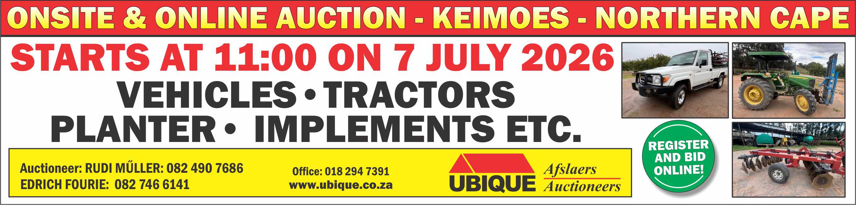 TRACTORS, IMPLEMENTS, ETC - KEIMOES