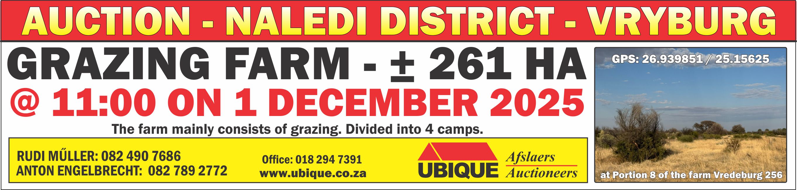 GRAZING FARM - VRYBURG NALEDI